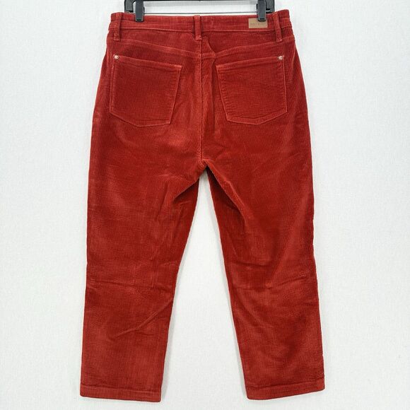 Judy Blue Jeans Womens 15 32 Corduroy Ankle Straight Rust Red Orange Preppy EUC - Picture 2 of 13